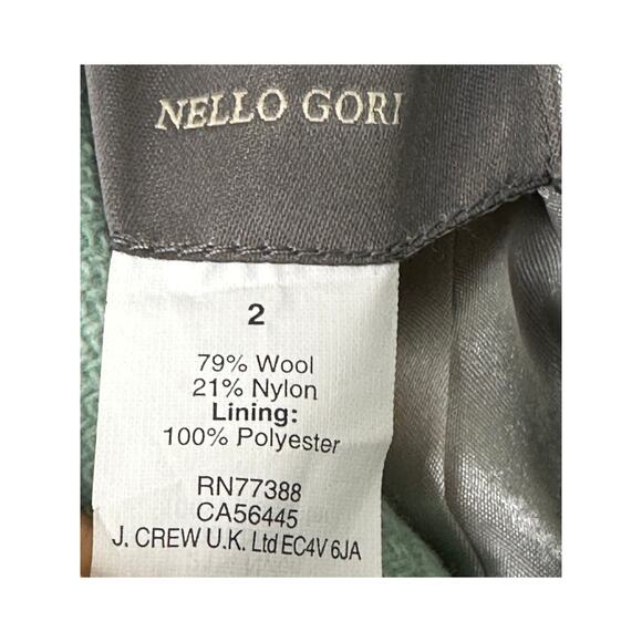J. Crew Stadium Cloth by Nello Gori Wool Seafoam Green Coat Winter Comfy Size 2 - Picture 4 of 9